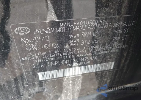 2019 Hyundai Elantra Value Edition from USA, damaged, VIN 5NPD84LF2KH429874